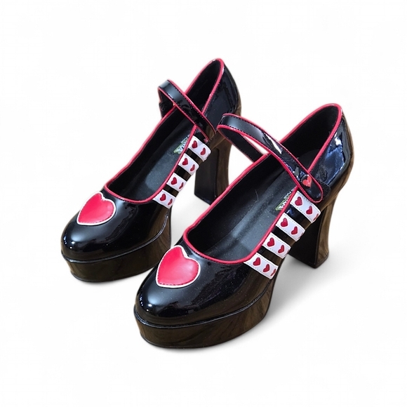Funtasma Shoes - Pleaser Funtasma Heart Platform Mary Jane Heels - Size 7